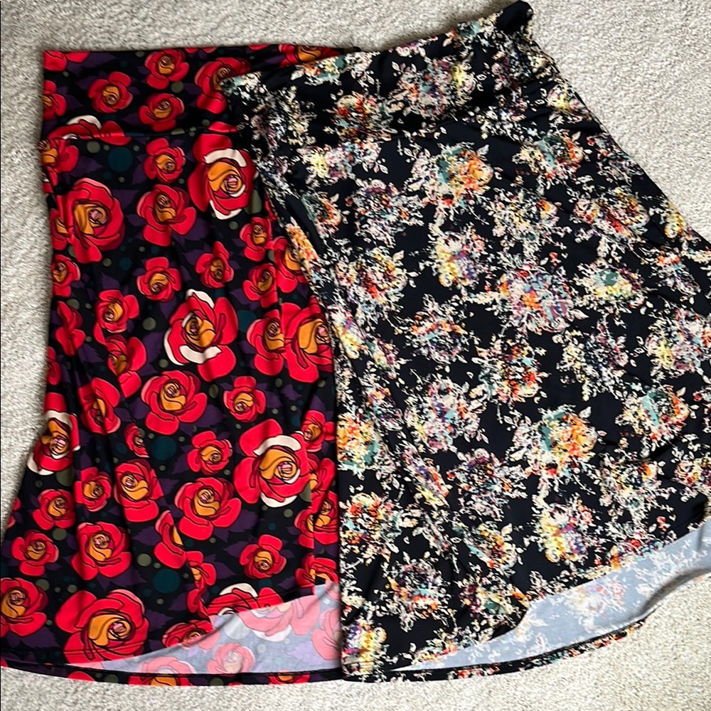 Lot of two LuLaRoe A-Line Azure skirts